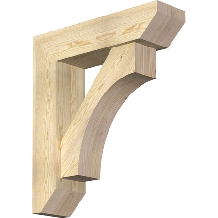 Ekena Millwork Westlake Slat Rough Sawn Bracket w/ Offset Brace, Douglas Fir, 8"W x 30"D x 34"H BKT0806X30X34WTL06RDF
